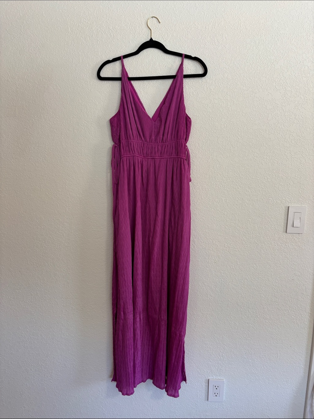 Reformation Magenta Sleeveless V-Neck Maxi Dress